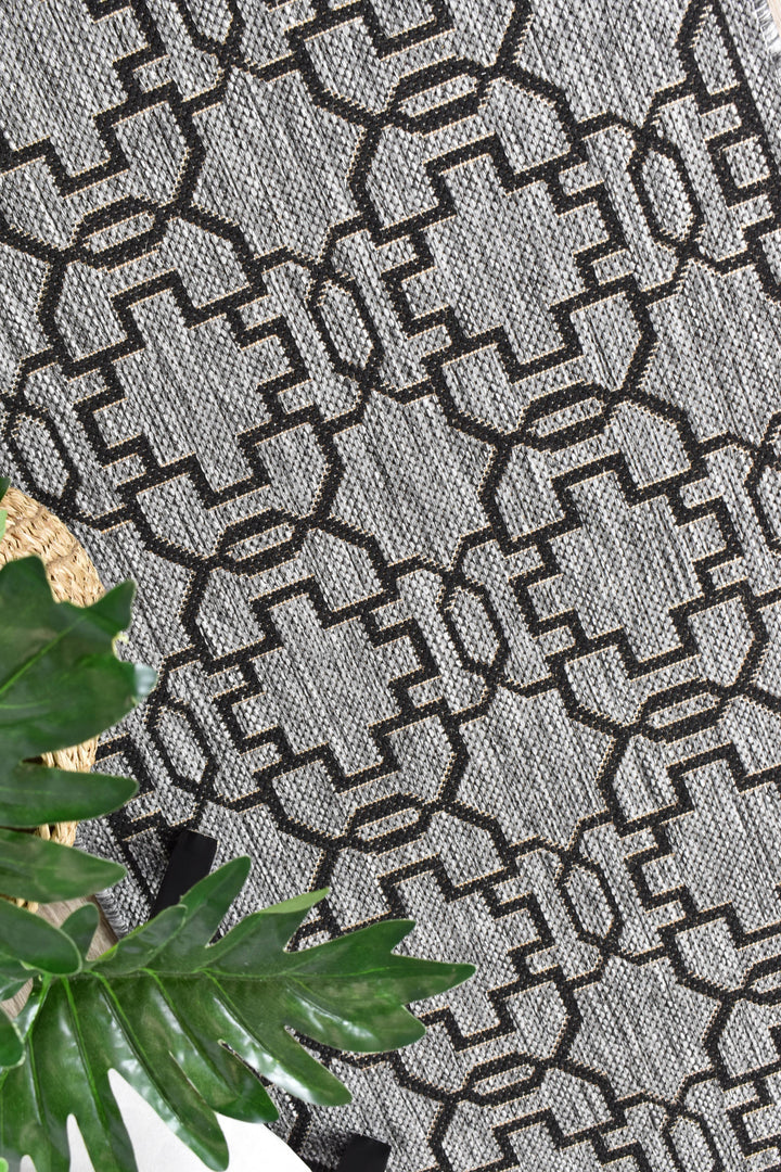 Long Island Grey Black Rug 208-DM9E