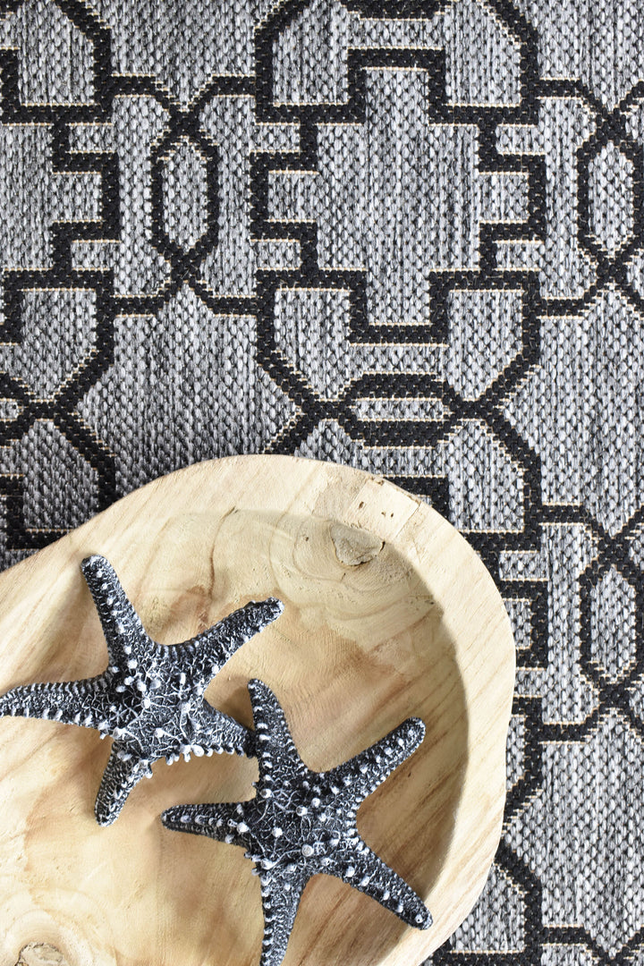 long-island Runner Grey Black Rug 208-DM9E