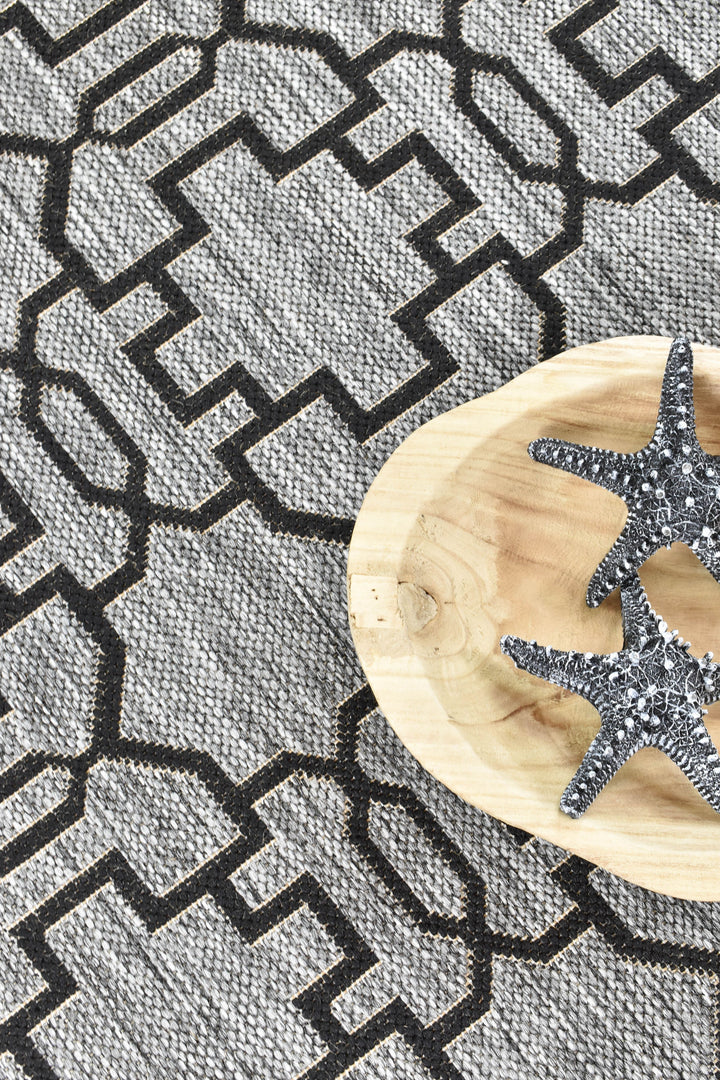 Long Island Grey Black Rug 208-DM9E