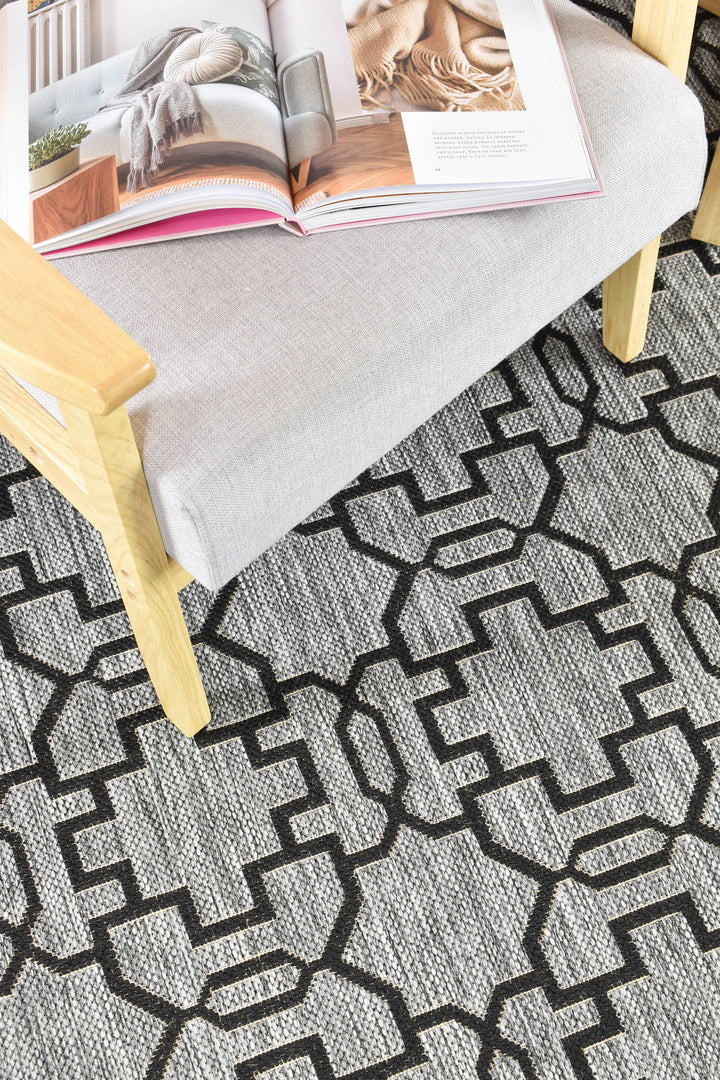 Long Island Grey Black Rug 208-DM9E