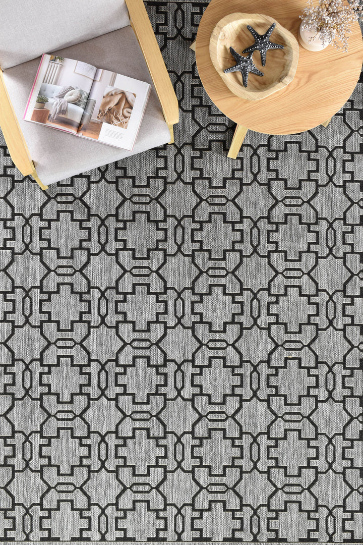 Long Island Grey Black Rug 208-DM9E