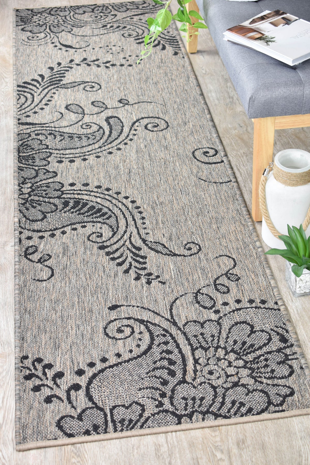 long island Runner Beige Grey Rug 2902-J48H
