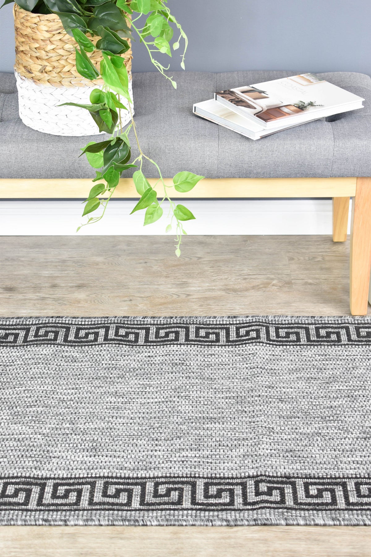 long island Grey Black Rug 7781-DM9E Runner