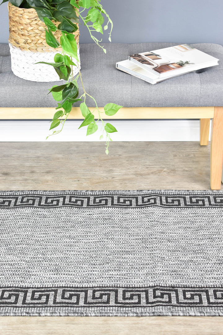 long island Grey Black Rug 7781-DM9E Runner