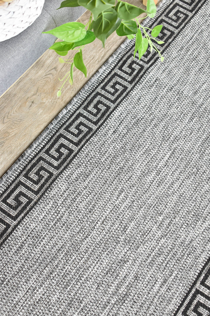long island Grey Black Rug 7781-DM9E Runner