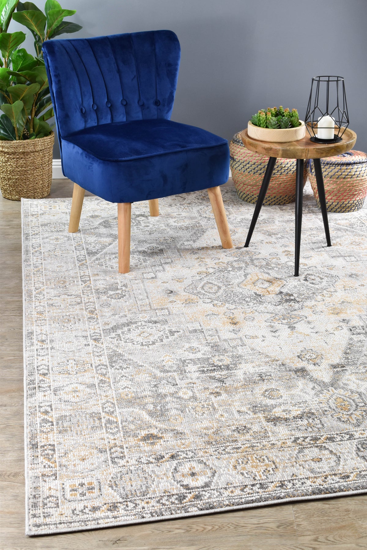 Marakesh Grey Mustard Rug 0320C
