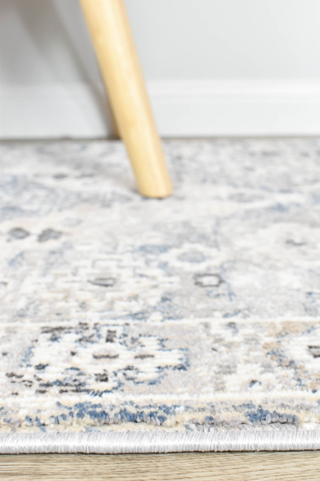 Marakesh Blue L.Grey Runner Rug 0320C