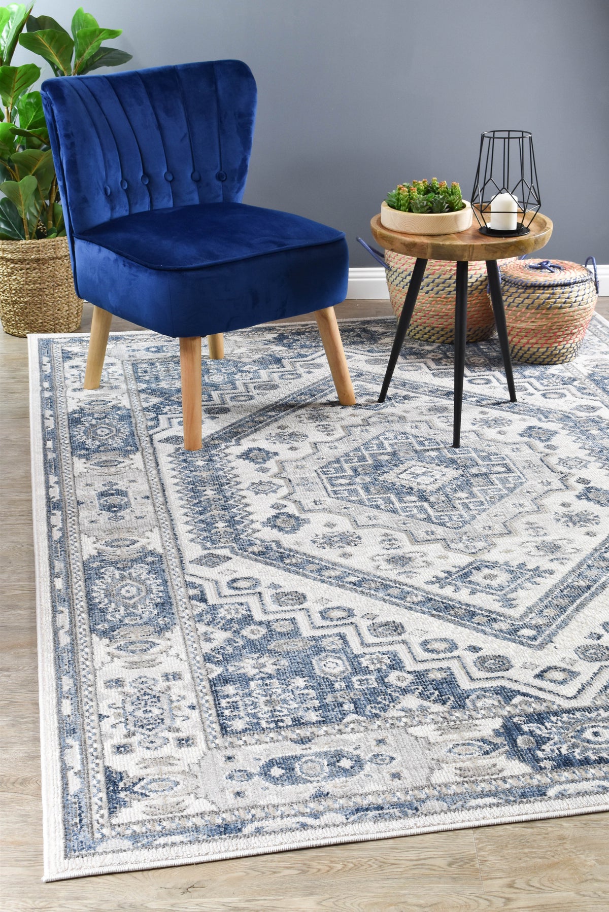 Marakesh Cream Blue Rug A161A