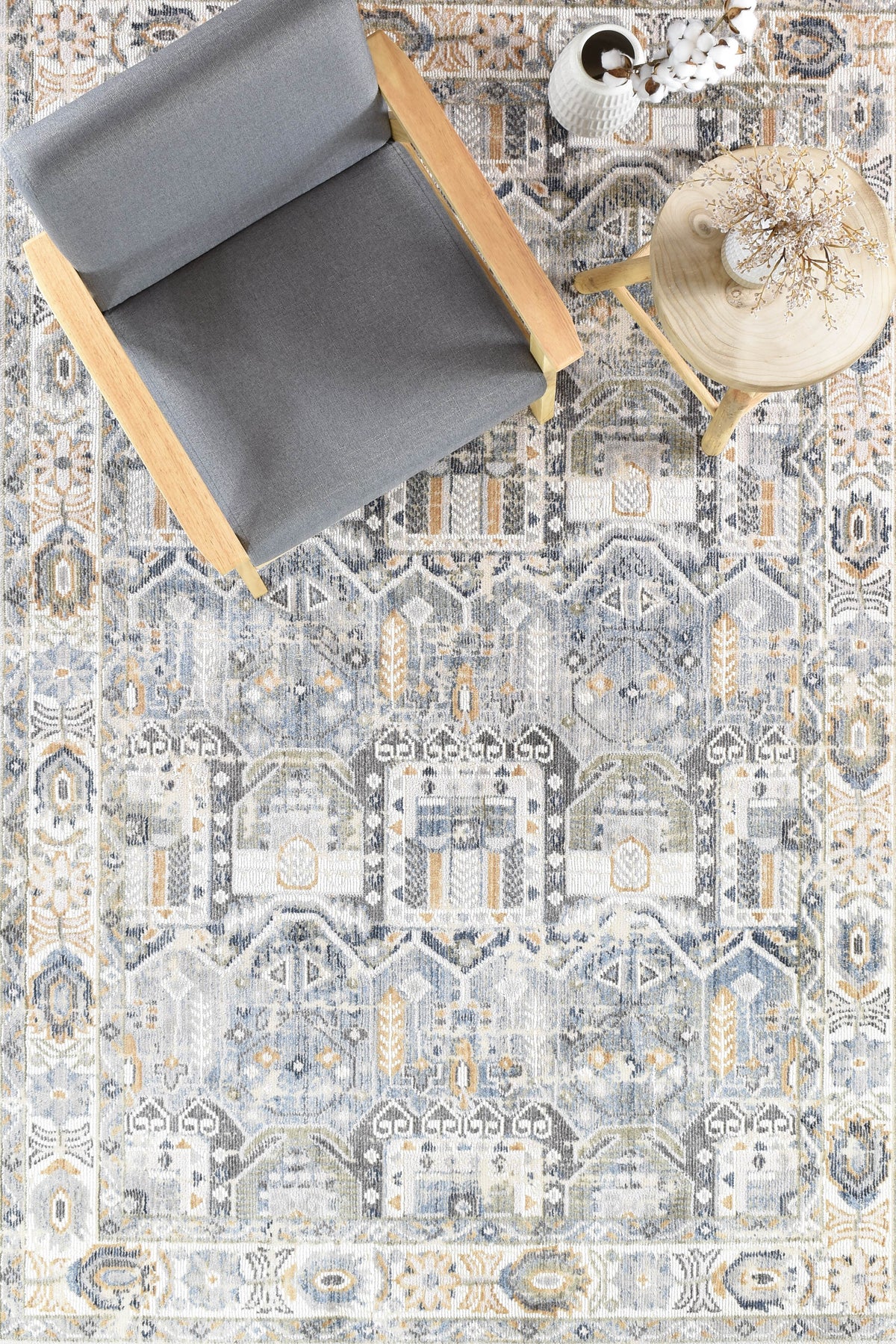 Marakesh Blue Grey Rug 0319A