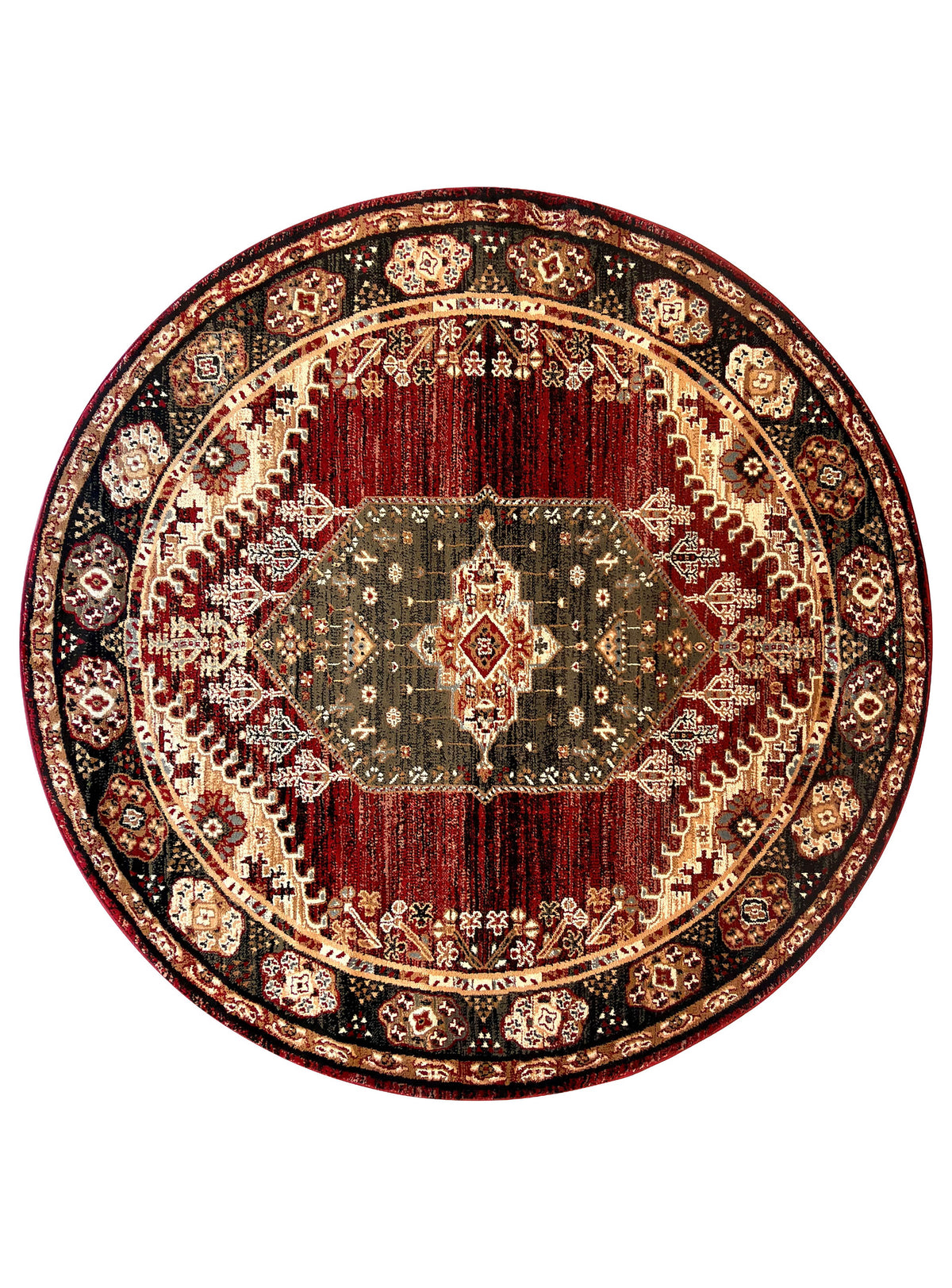 Riviera Medallion 45 Red Round Rug