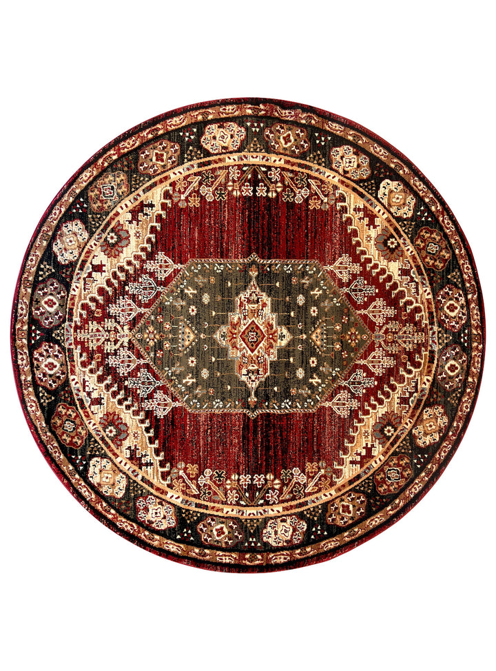 Riviera Medallion 45 Red Round Rug