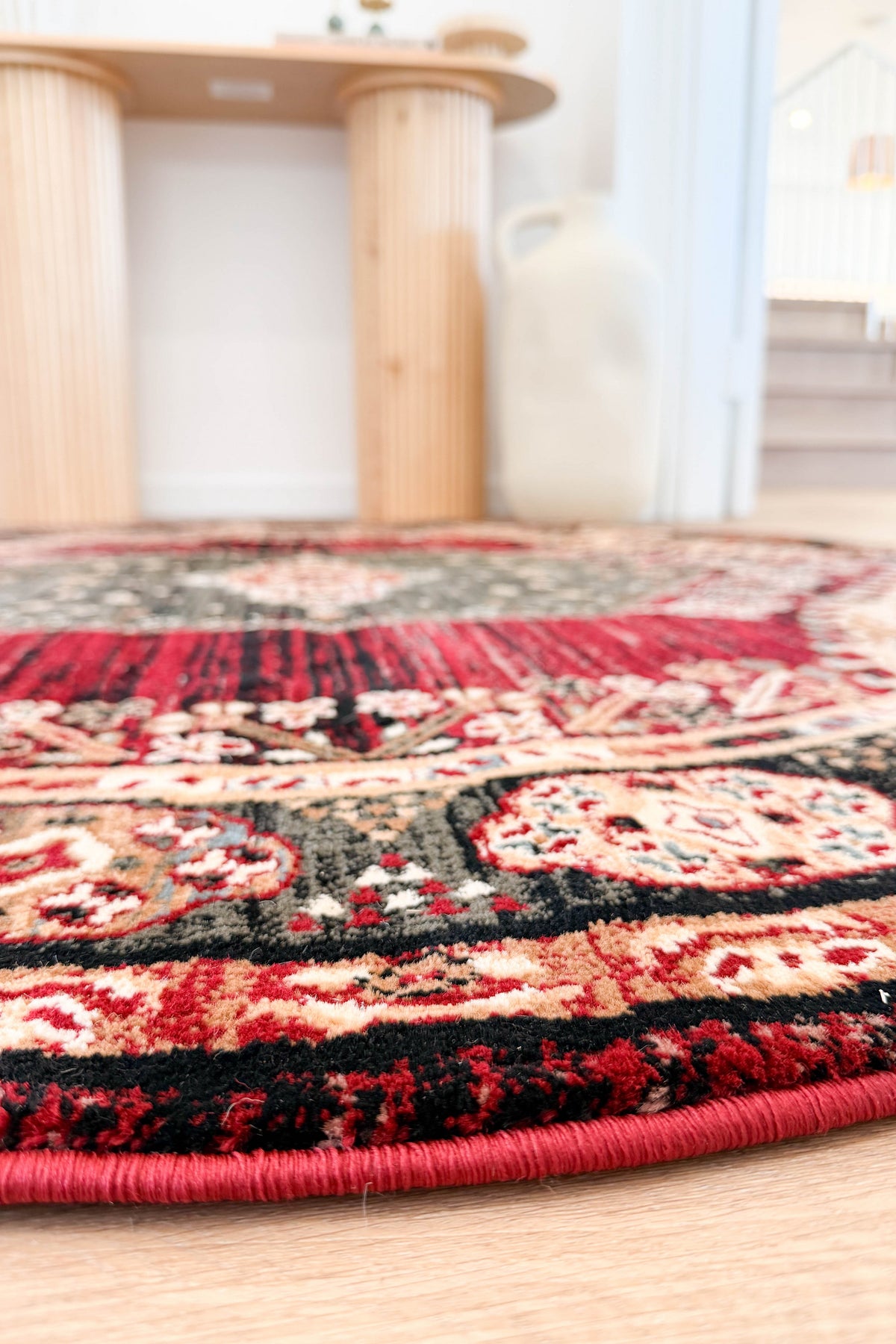 Riviera Medallion 45 Red Round Rug