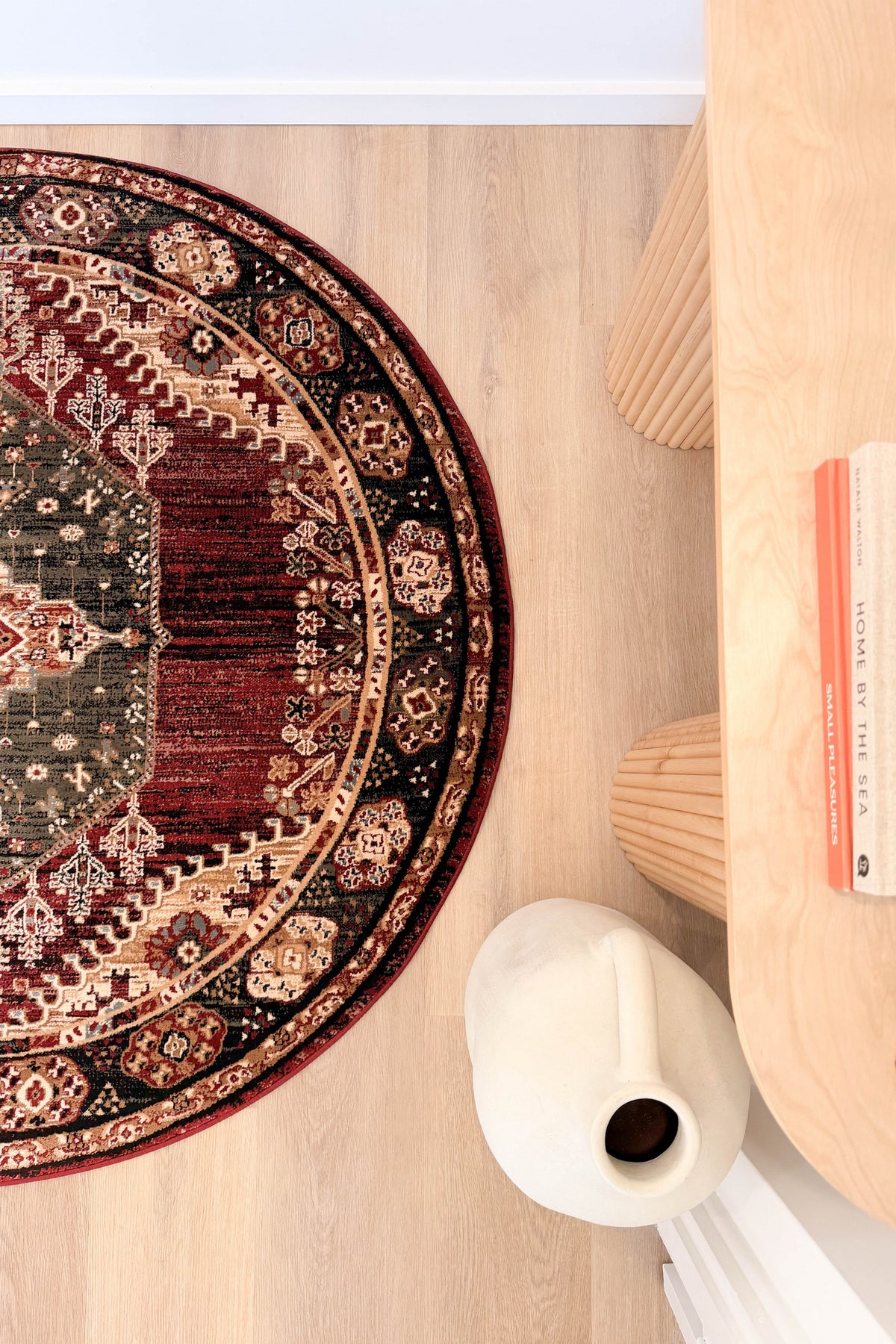 Riviera Medallion 45 Red Round Rug