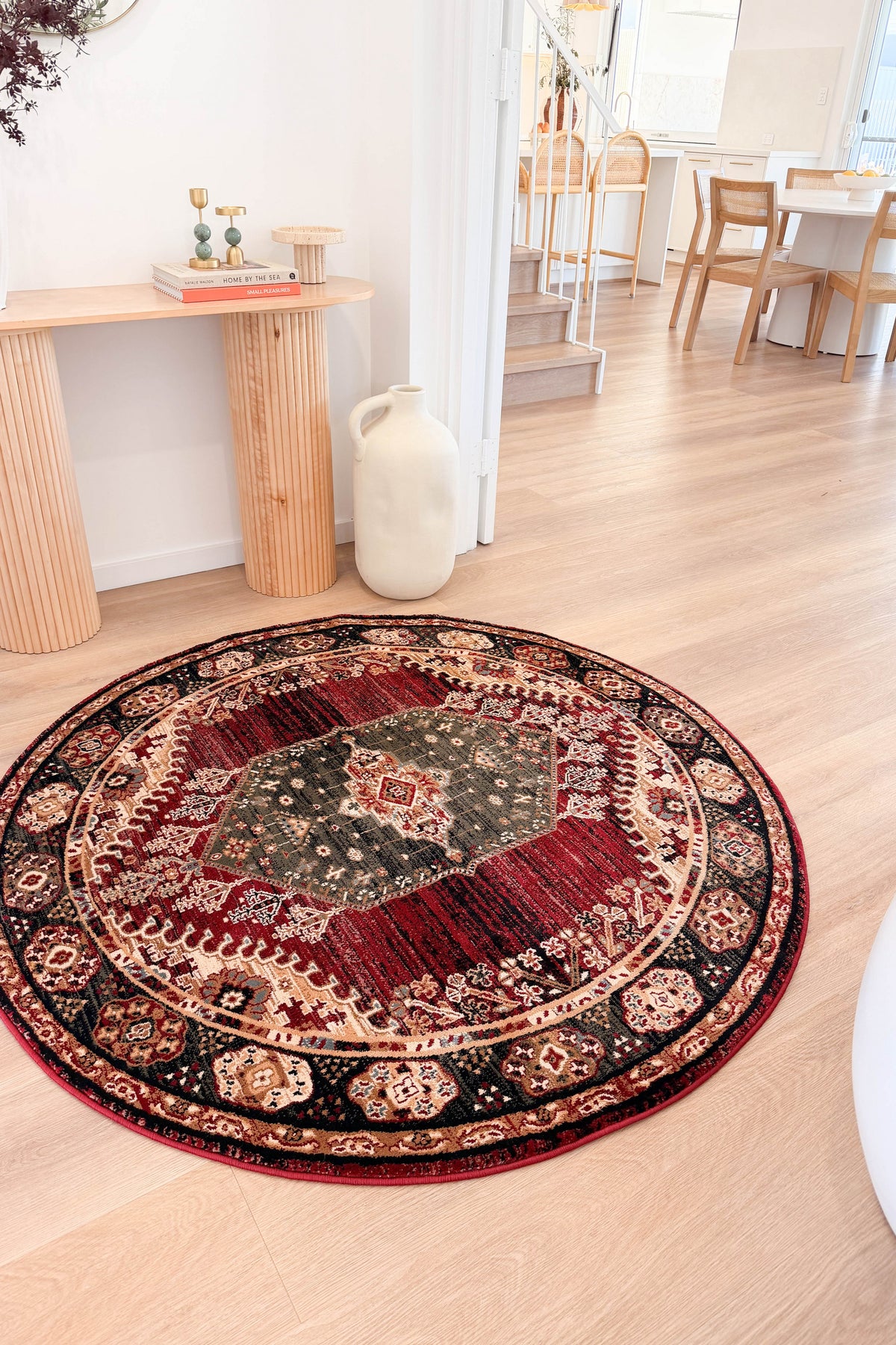 Riviera Medallion 45 Red Round Rug