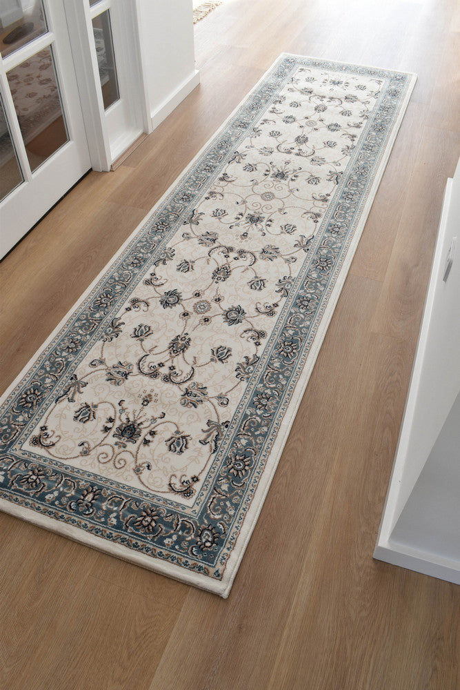 Riviera Traditional 84 Cream Blue Runner