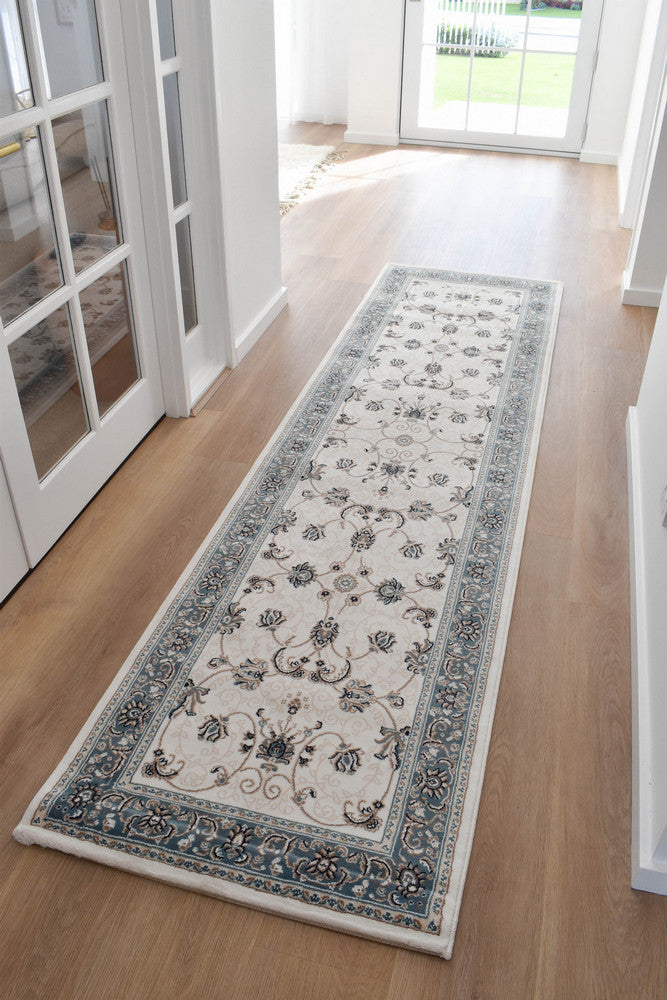 Riviera Traditional 84 Cream Blue Runner