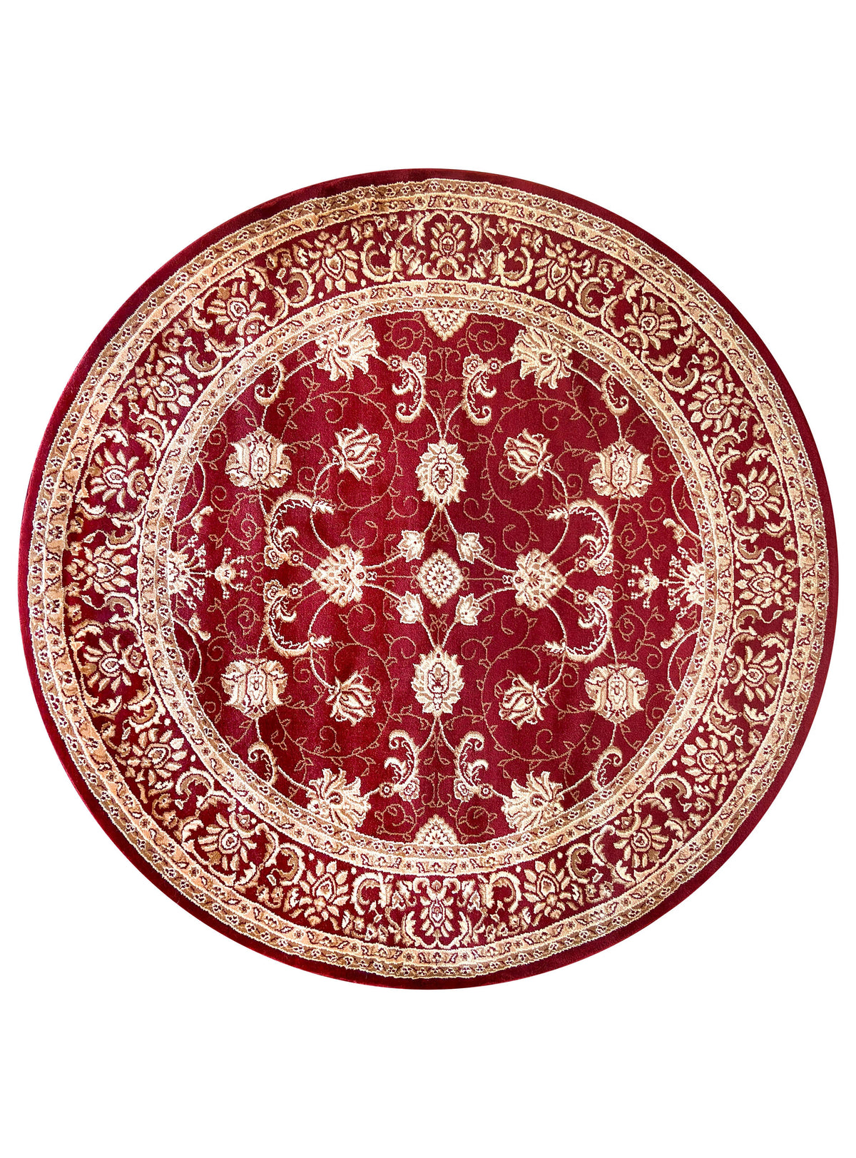 Riviera Traditional 84 Red Round Rug