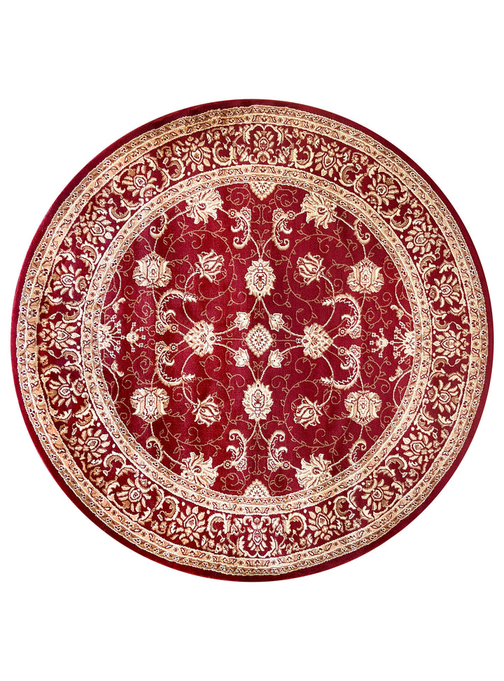 Riviera Traditional 84 Red Round Rug