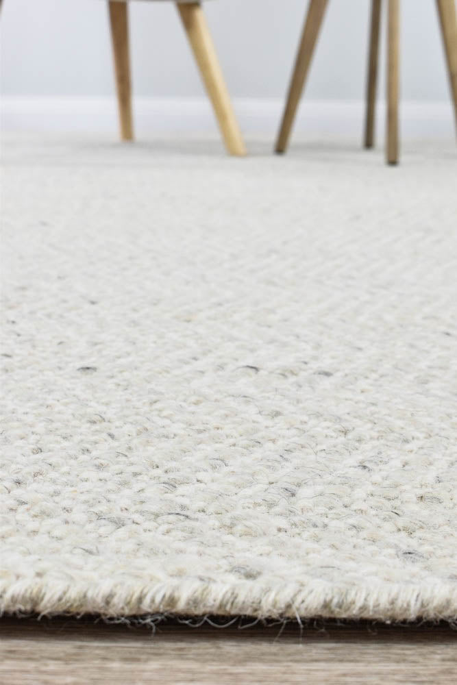 Calvin Wool Silver Ivory Rug