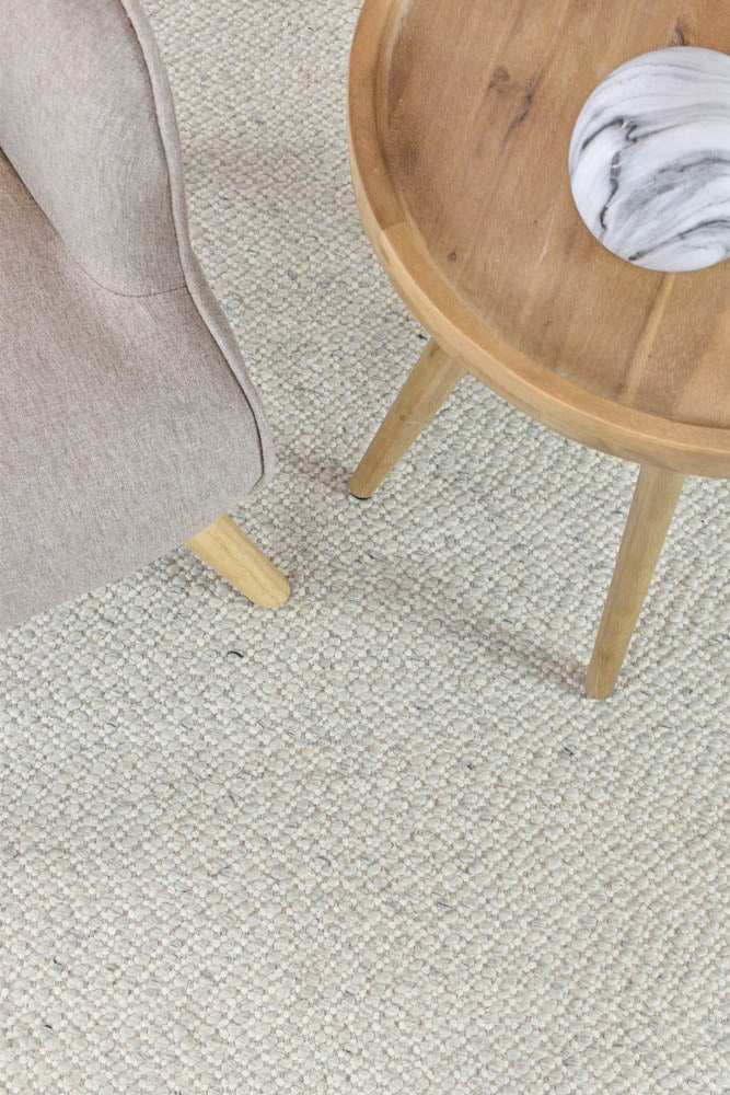 Calvin Wool Silver Ivory Rug