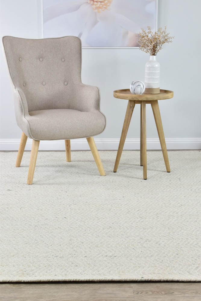 Calvin Wool Silver Ivory Rug