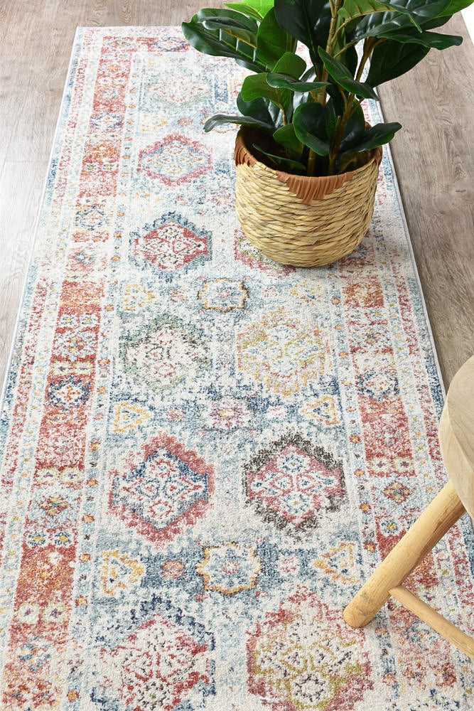 Casablanca 0414A Tile Grey Runner Rug