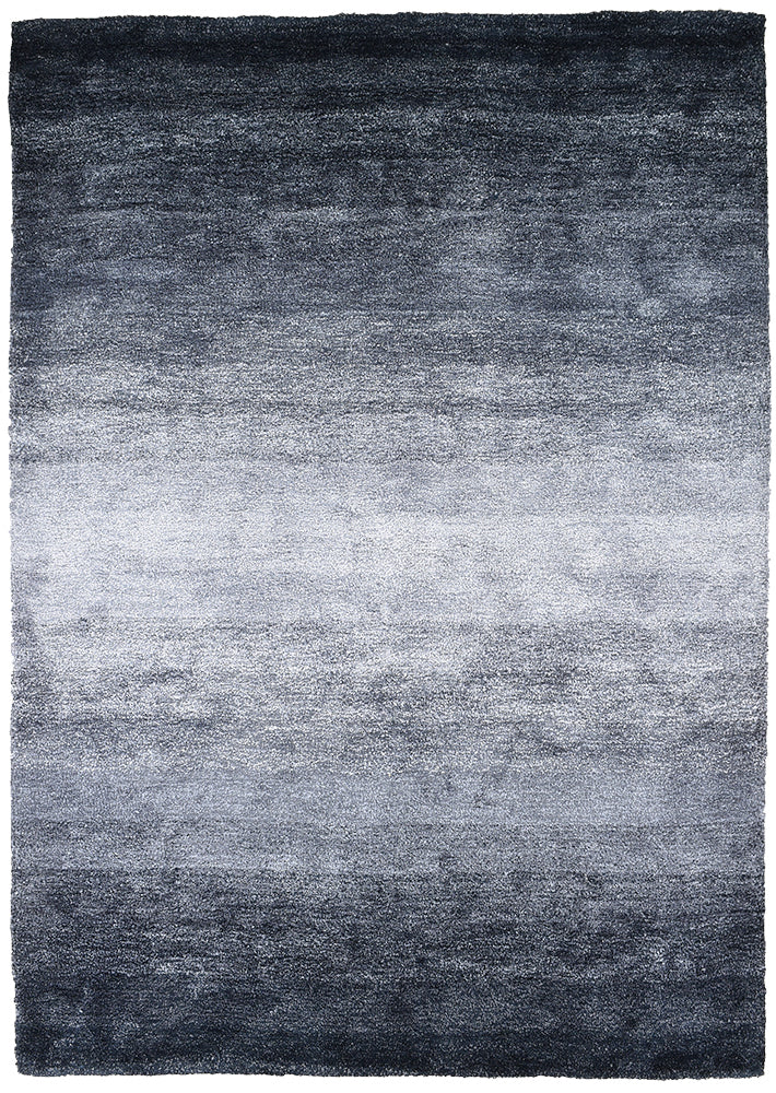 Black Grey Highlight Shaggy Rug