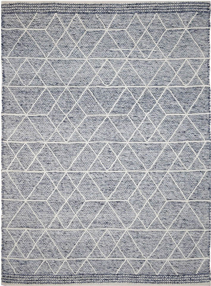 Labin Blue White Wool Rug