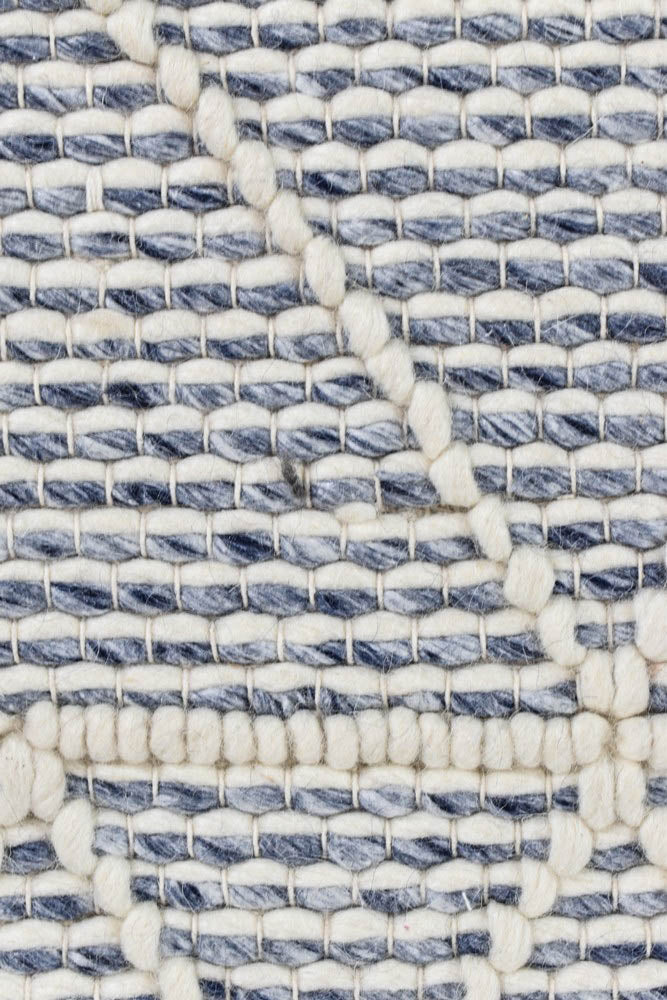 Labin Blue White Wool Rug