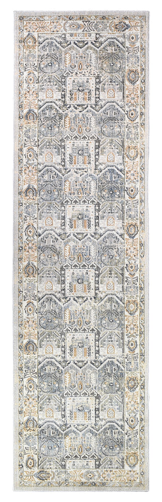 Marakesh Blue Grey Runner Rug 0319A