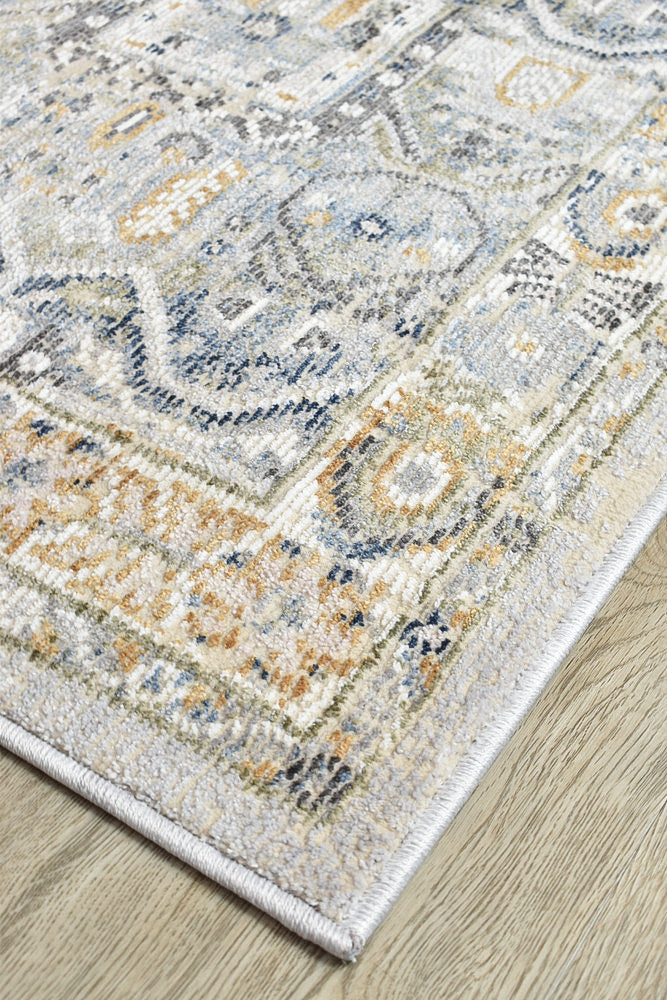 Marakesh Blue Grey Runner Rug 0319A