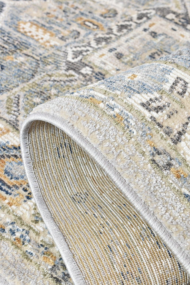 Marakesh Blue Grey Runner Rug 0319A