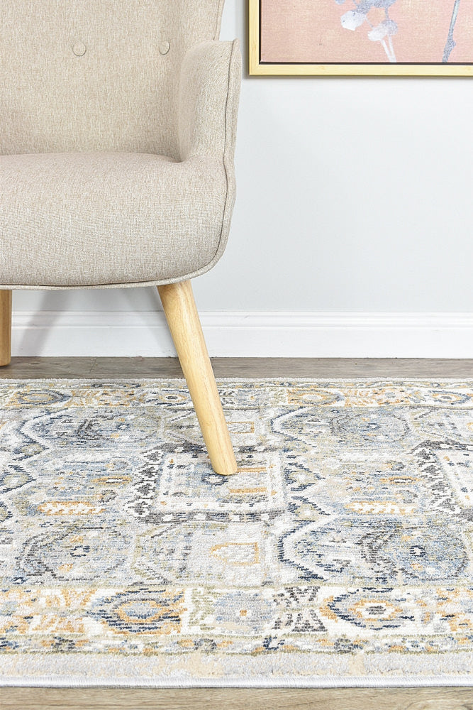 Marakesh Blue Grey Runner Rug 0319A