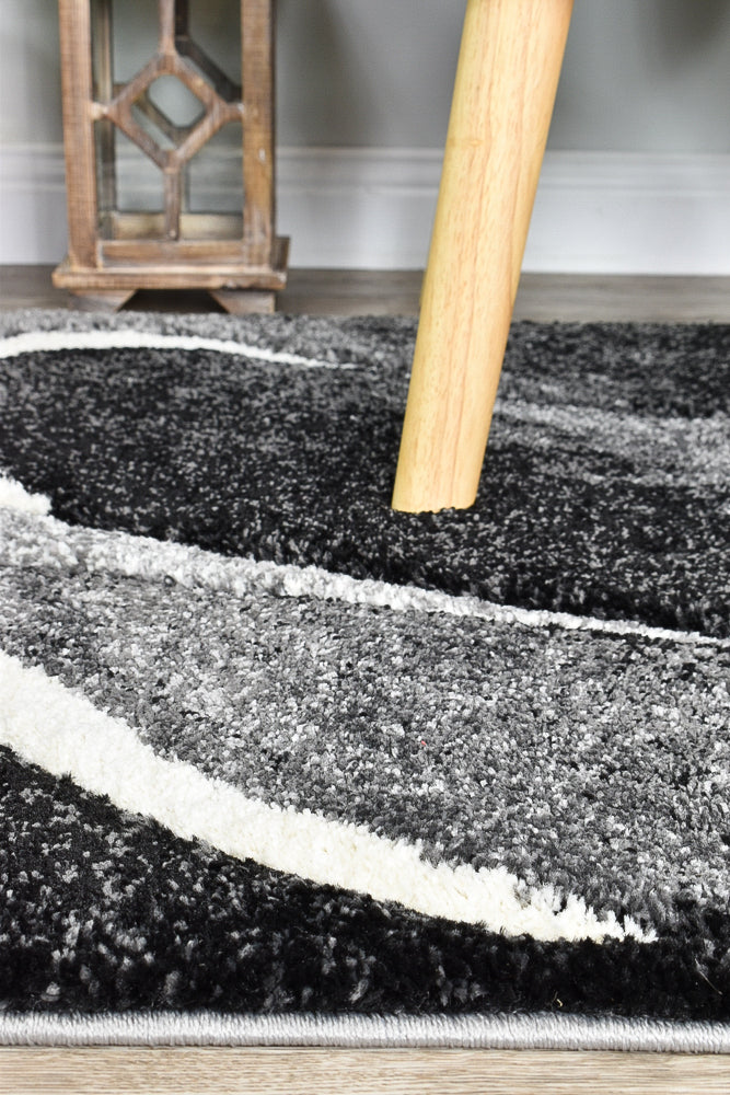 Millard 37 Dark Grey White Rug