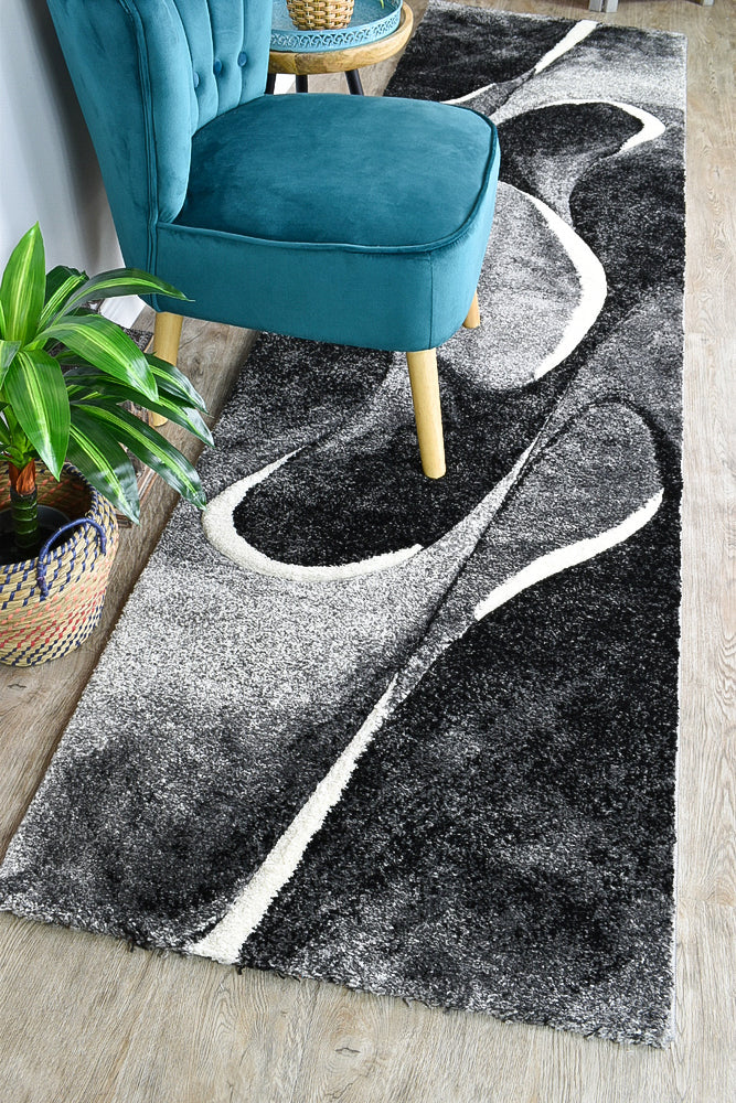 Millard 37 Dark Grey White Rug