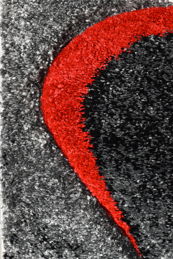 Millard 37 Dark Grey Red Rug