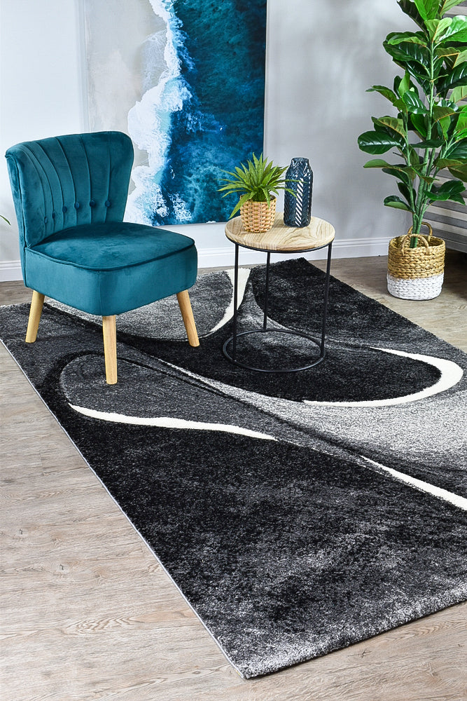 Millard 37 Dark Grey White Rug