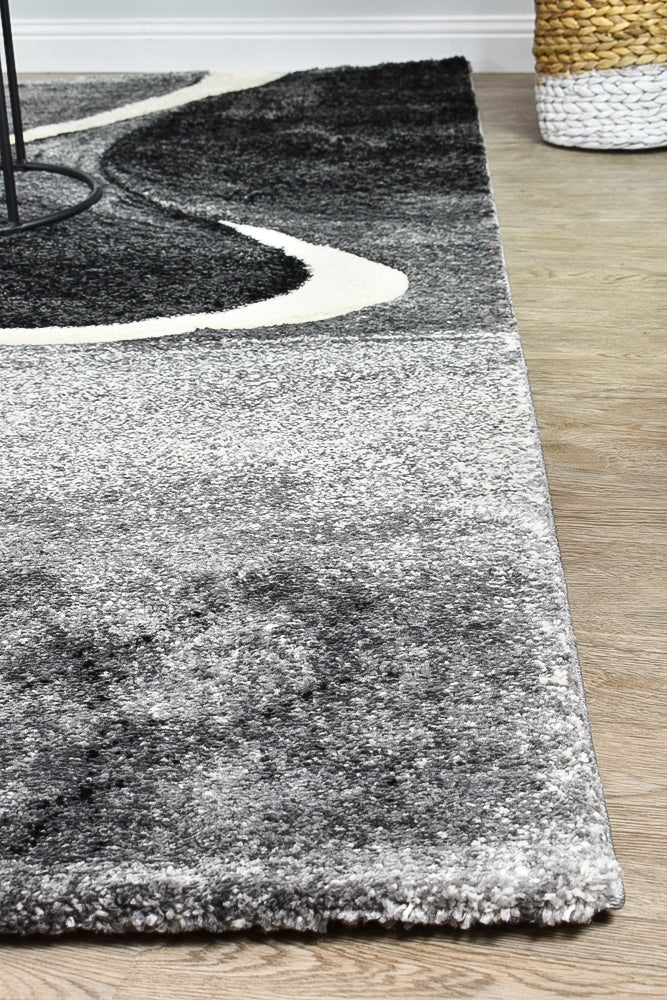 Millard 37 Dark Grey White Rug