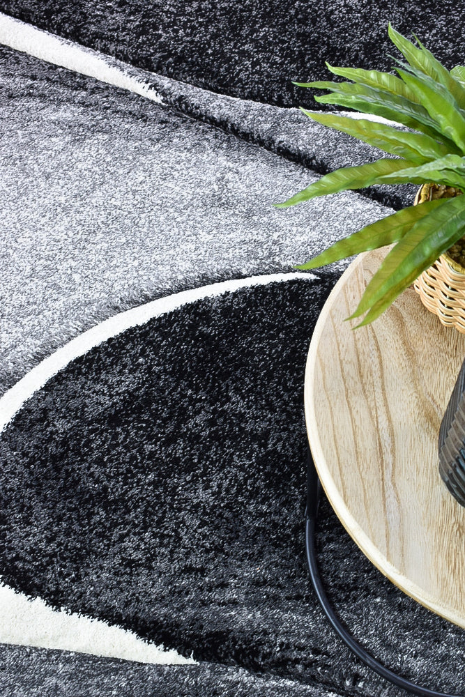Millard 37 Dark Grey White Rug