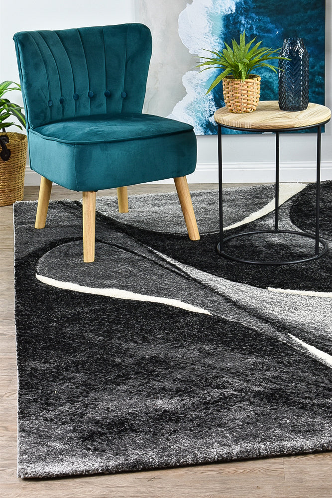 Millard 37 Dark Grey White Rug