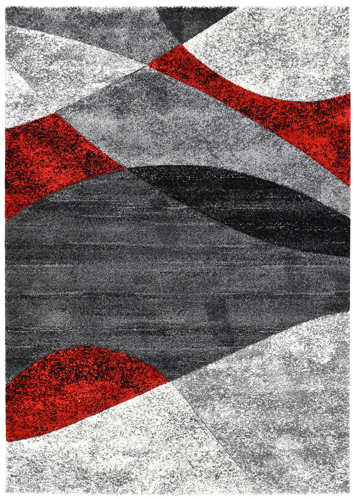 Millard 298 Dark Grey Red Rug