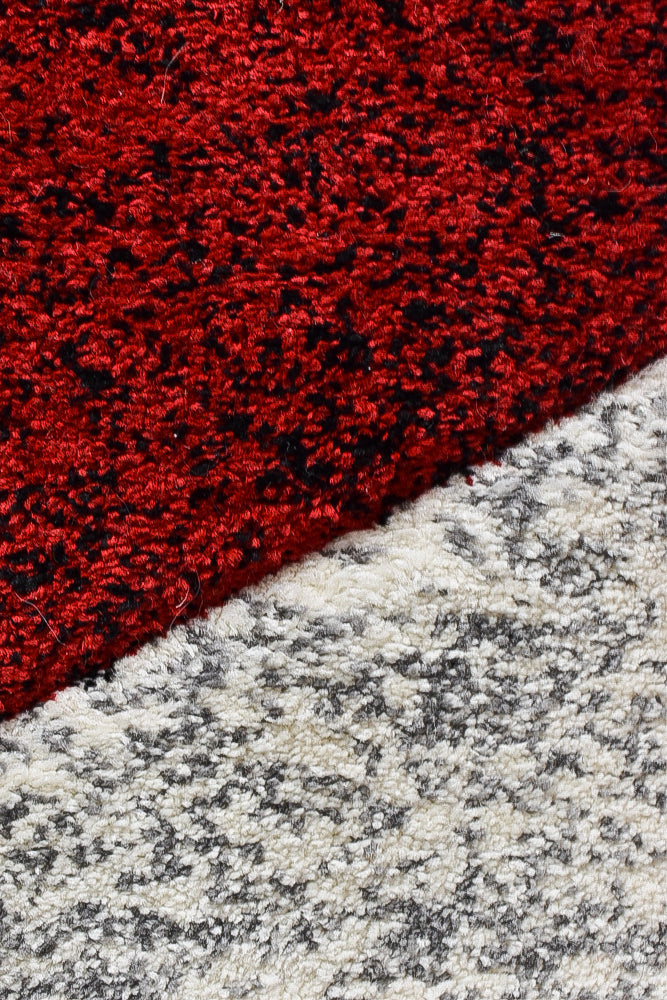 Millard 298 Dark Grey Red Rug