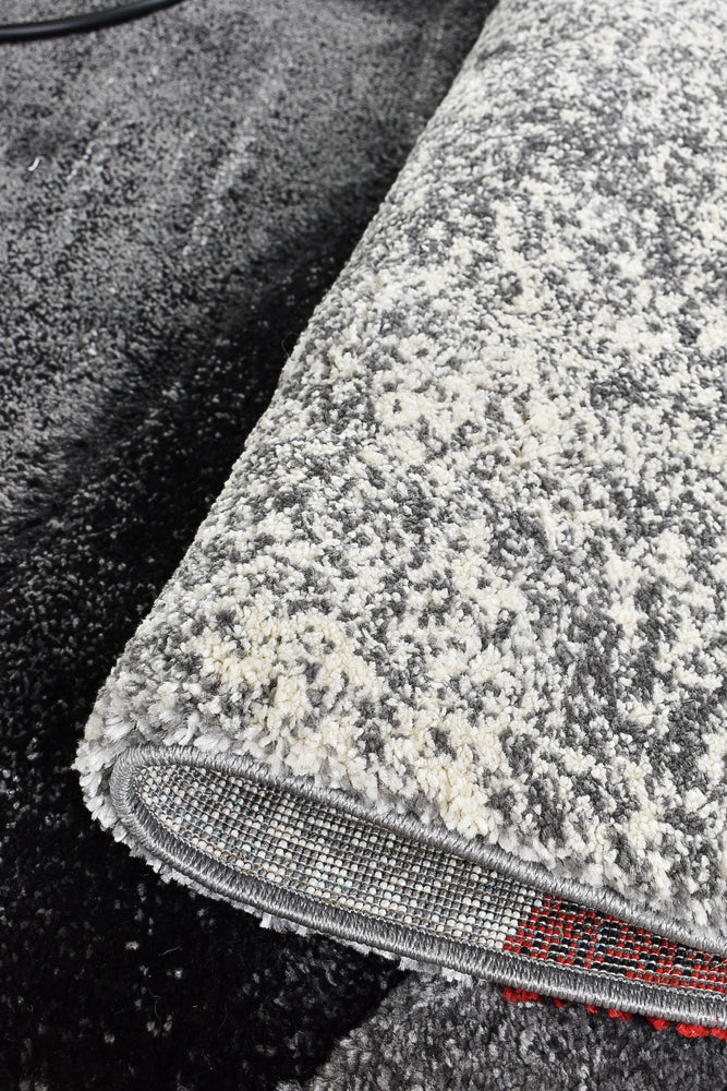 Millard 298 Dark Grey Red Rug