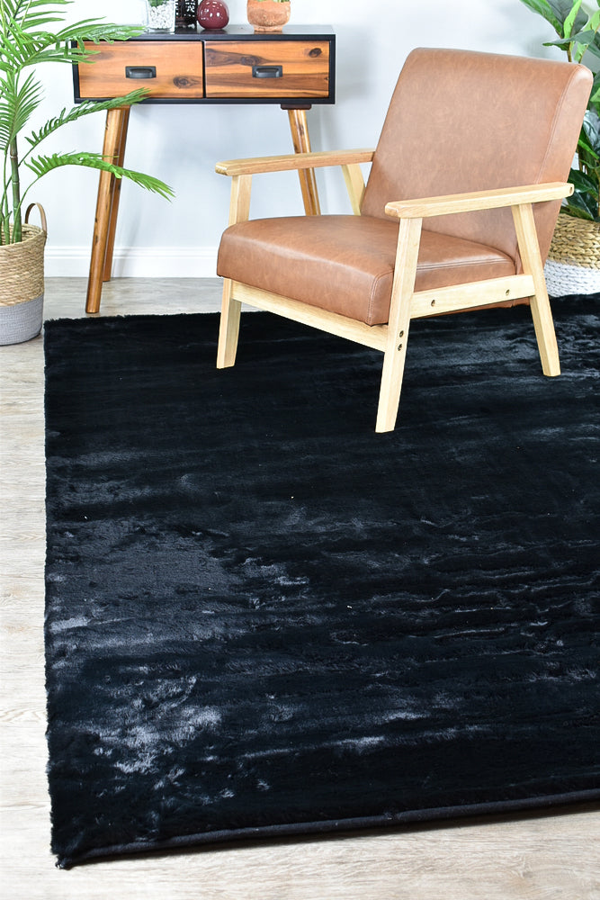 Plush Black Rug