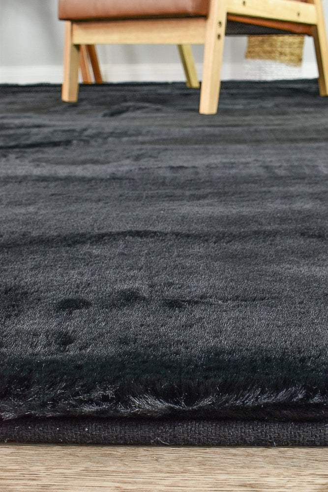 Plush Black Rug