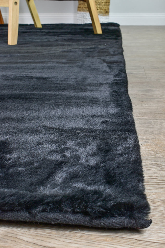 Plush Black Rug
