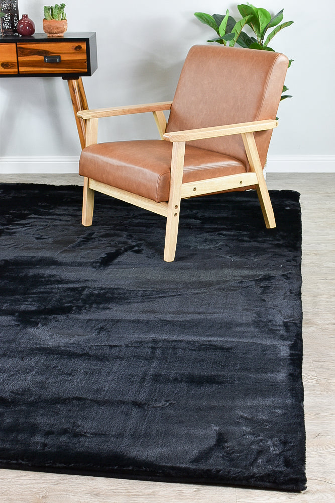 Plush Black Rug